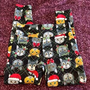 No Boundaries Cat Print Leggings - Black and Red